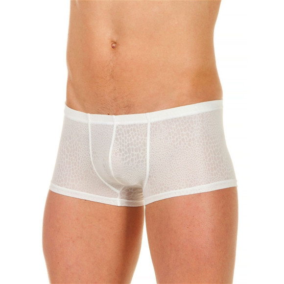 Мужские трусы-хипсы из ткани с текстурой змеиной чешуи Snake White Boxer Мужские трусы-хипсы из ткани с текстурой змеиной чешуи Snake White Boxer