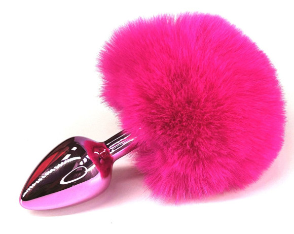 Розовая анальная пробка с заячьим хвостиком Розовая анальная пробка с заячьим хвостиком