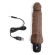 Коричневый вибратор с клиторальным выступом 7  Realistic Vibrator - 21,5 см.