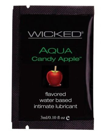 Лубрикант с ароматом сахарного яблока Wicked Aqua Candy Apple - 3 мл. Лубрикант с ароматом сахарного яблока Wicked Aqua Candy Apple - 3 мл.