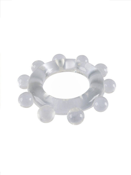 Прозрачное эрекционное кольцо со стимулирующими шариками Прозрачное эрекционное кольцо со стимулирующими шариками