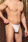 Белые мужские трусы-стринги на тонких бретелях Белые мужские трусы-стринги на тонких бретелях