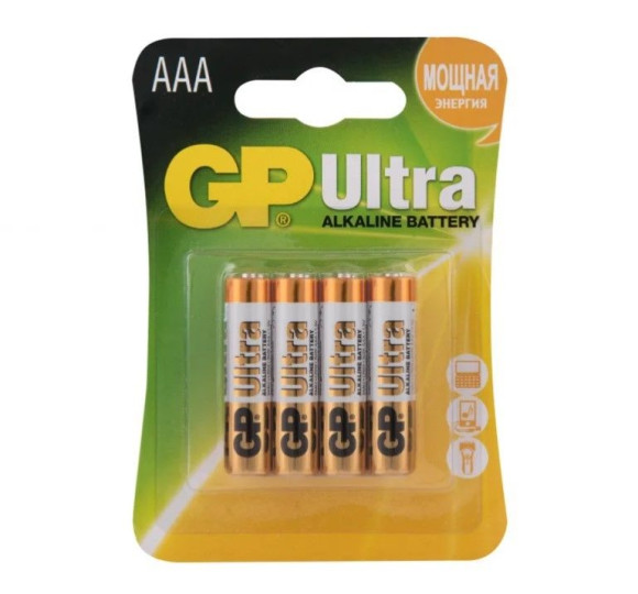 Батарейки алкалиновые GP Ultra Alkaline 24А AАA/LR03 - 4 шт. Батарейки алкалиновые GP Ultra Alkaline 24А AАA/LR03 - 4 шт.