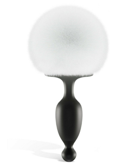 Черная анальная пробка с белым хвостиком Magic Bunny Черная анальная пробка с белым хвостиком Magic Bunny