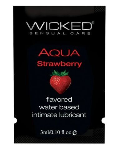 Лубрикант с ароматом клубники Wicked Aqua Strawberry - 3 мл. Лубрикант с ароматом клубники Wicked Aqua Strawberry - 3 мл.