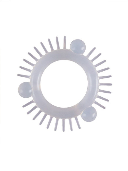 Эластичное эрекционное кольцо с 3 шариками и шипами