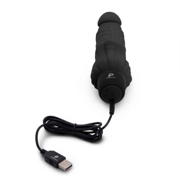 Черный вибратор-реалистик с клиторальными лепестками 7 Realistic Vibrator - 21,5 см. Черный вибратор-реалистик с клиторальными лепестками 7 Realistic Vibrator - 21,5 см.