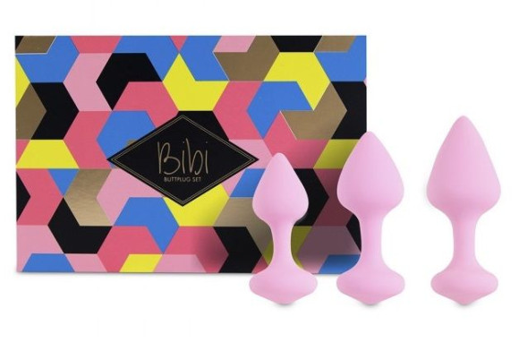 Набор из 3 нежно-розовых анальных пробок Bibi Butt Plug Set Набор из 3 нежно-розовых анальных пробок Bibi Butt Plug Set