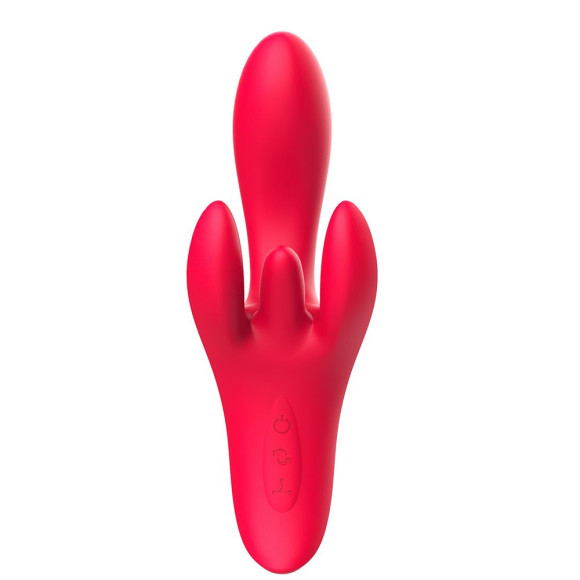 Красный вибратор-кролик с 4 моторами Shakira Красный вибратор-кролик с 4 моторами Shakira