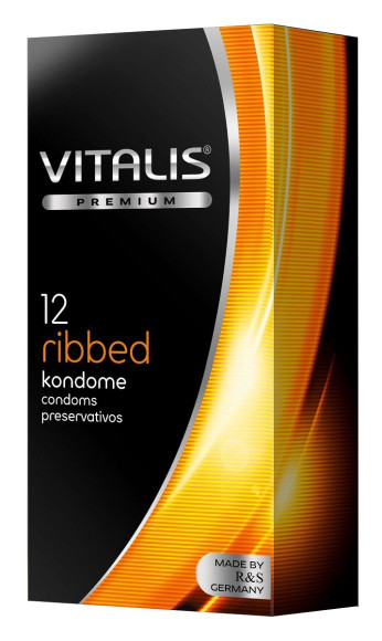 Ребристые презервативы VITALIS PREMIUM ribbed - 12 шт. Ребристые презервативы VITALIS PREMIUM ribbed - 12 шт.
