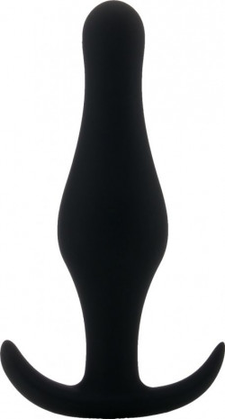 Чёрная анальная пробка Butt Plug with Handle Medium - 12,6 см.