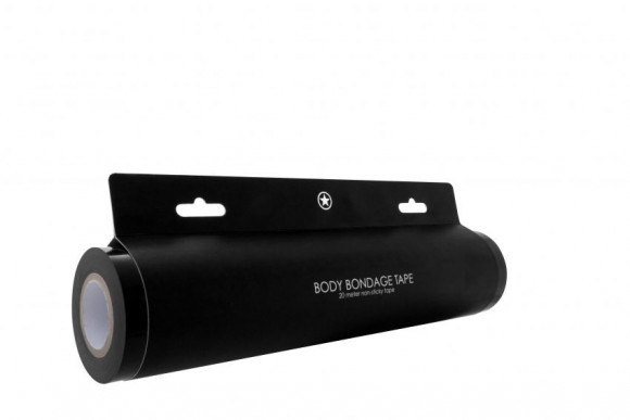 Чёрная широкая лента для тела Body Bondage Tape - 20 м. Чёрная широкая лента для тела Body Bondage Tape - 20 м.