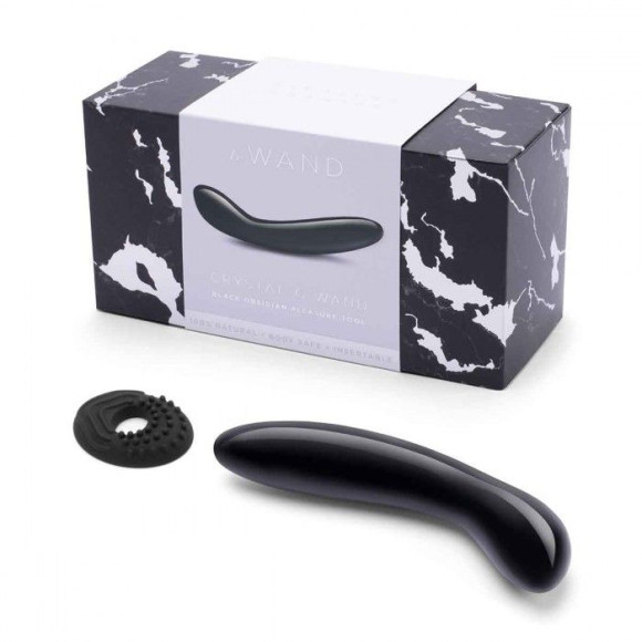 Массажер для G-точки Le Wand Crystal G-Wand из черного обсидиана Массажер для G-точки Le Wand Crystal G-Wand из черного обсидиана