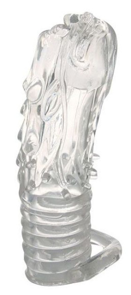 Закрытая прозрачная насадка в форме дракона с креплением-колечком - 14 см. Закрытая прозрачная насадка в форме дракона с креплением-колечком - 14 см.