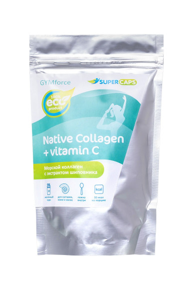 Натуральный коллаген с витамином С GYMforce - 150 гр. Натуральный коллаген с витамином С GYMforce - 150 гр.
