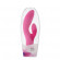 Розовый силиконовый вибромассажёр с клиторальным отростком DORA - 18 см.