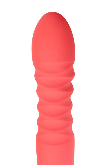 Коралловый вибратор Flox с возвратно-поступательными движениями - 21,5 см.