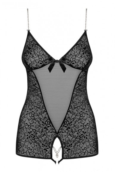 Пикантное боди Diamond с интимным доступом и сверкающим декором