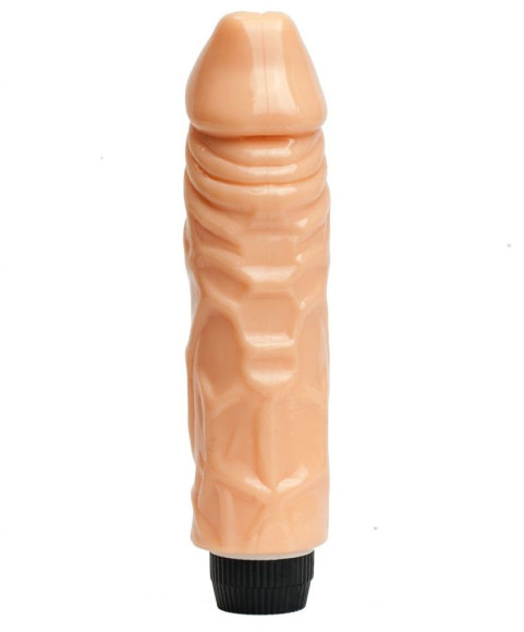 Телесный вибратор-реалистик с венками - 22 см. Телесный вибратор-реалистик с венками - 22 см.