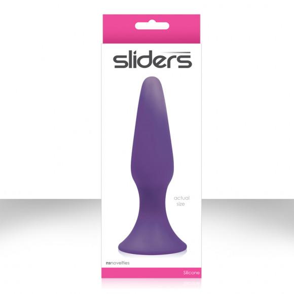 Фиолетовая анальная втулка Sliders Silicone Anal Plugs Large на присоске - 15,2 см. Фиолетовая анальная втулка Sliders Silicone Anal Plugs Large на присоске - 15,2 см.
