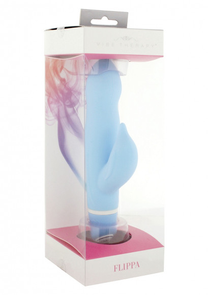 Голубой вибратор VIBE THERAPY FLIPPA - 14 см. Голубой вибратор VIBE THERAPY FLIPPA - 14 см.