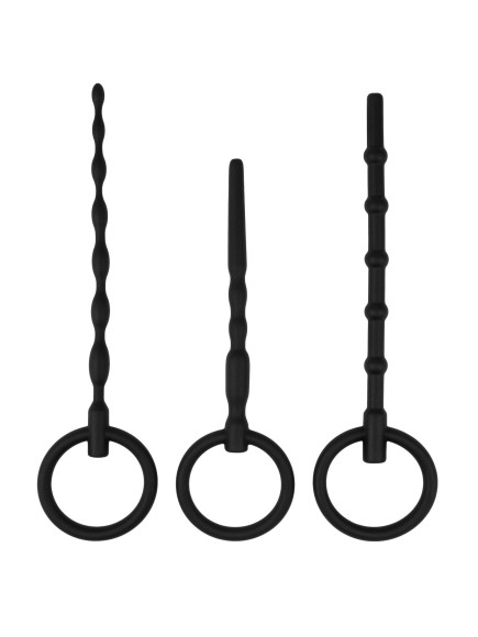 Набор из 3 черных уретральных массажеров Twist Набор из 3 черных уретральных массажеров Twist