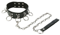 Средний ошейник с кольцами и поводком Средний ошейник с кольцами и поводком