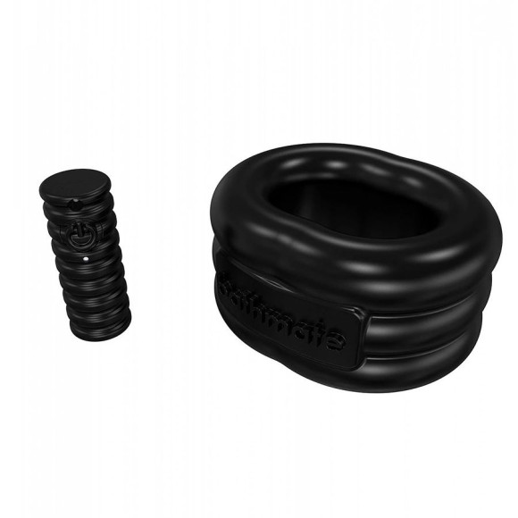 Чёрное эрекционное виброкольцо Stretch