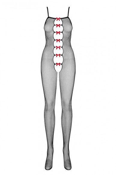 Комбинезон-сетка с алыми бантиками
