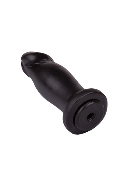 Чёрный анальный фаллоимитатор с ограничительным основанием - 14 см. Чёрный анальный фаллоимитатор с ограничительным основанием - 14 см.