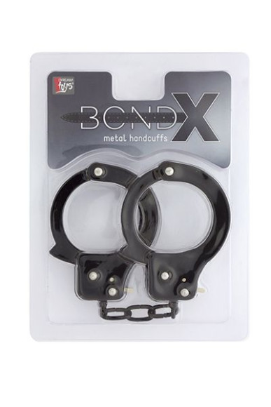 Чёрные наручники из листового металла BONDX METAL CUFFS BLACK Чёрные наручники из листового металла BONDX METAL CUFFS BLACK