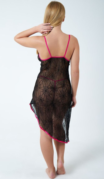 Сорочка асимметричного кроя с узором-паутинкой и феромонами Сорочка асимметричного кроя с узором-паутинкой и феромонами