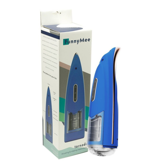 Синий мастурбатор с ротацией и аудиосопровождением Синий мастурбатор с ротацией и аудиосопровождением