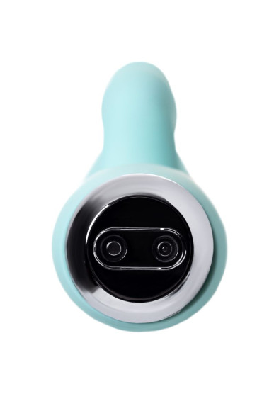 Мятный вибратор с клиторальным стимулятором MILO - 20 см. Мятный вибратор с клиторальным стимулятором MILO - 20 см.