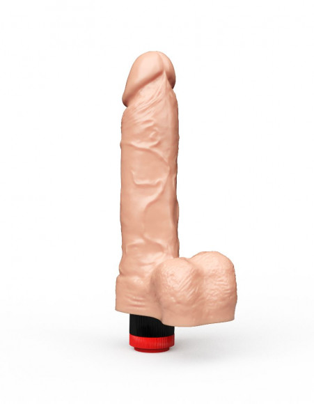 Гелевый виброфаллос с мошонкой - 19 см. Гелевый виброфаллос с мошонкой - 19 см.