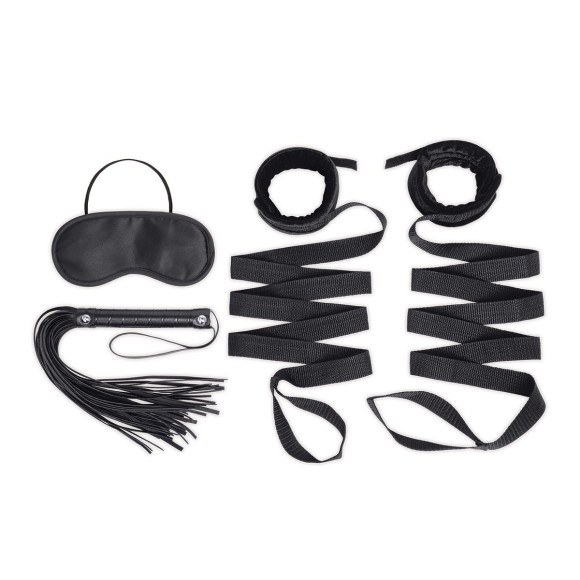 Эротический набор 4PC Bondage Bed Strap & Flogger Kit Эротический набор 4PC Bondage Bed Strap & Flogger Kit