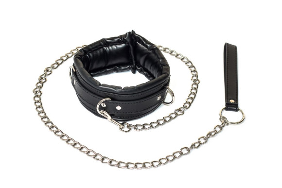 Черный ошейник Fetish с поводком Черный ошейник Fetish с поводком
