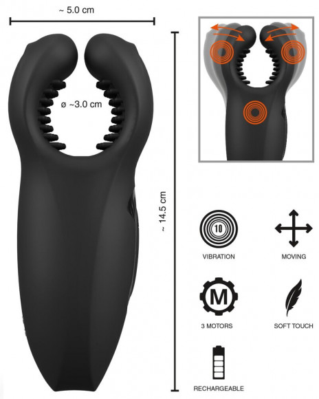 Мужской вибратор-стимулятор Man Wand with Vibration and Moving Wings