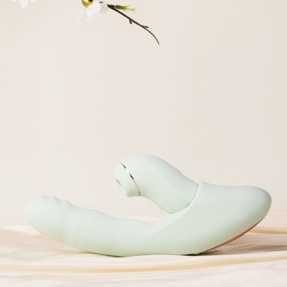 Мятный вибратор-кролик из 2 частей Fatima - 19 см. Мятный вибратор-кролик из 2 частей Fatima - 19 см.