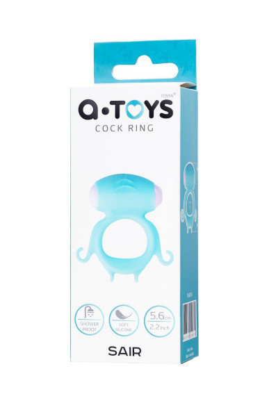 Голубое виброкольцо на пенис Sair Голубое виброкольцо на пенис Sair