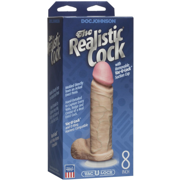 Телесный фаллоимитатор The Realistic Cock 8” with Removable Vac-U-Lock Suction Cup - 22,3 см. Телесный фаллоимитатор The Realistic Cock 8” with Removable Vac-U-Lock Suction Cup - 22,3 см.