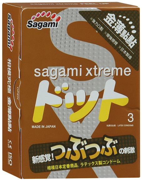 Презервативы Sagami Xtreme Feel Up с точечной текстурой и линиями прилегания - 3 шт. Презервативы Sagami Xtreme Feel Up с точечной текстурой и линиями прилегания - 3 шт.