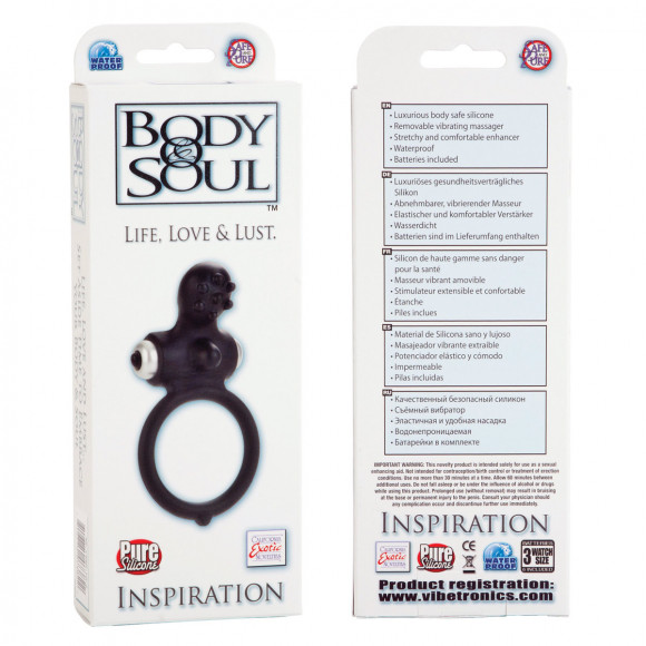 Черное виброкольцо Body & Soul Inspiration
