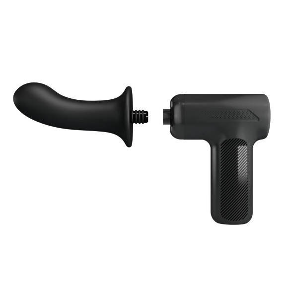 Черный вибромассажёр с поступательными движениями DJ Doctor Черный вибромассажёр с поступательными движениями DJ Doctor